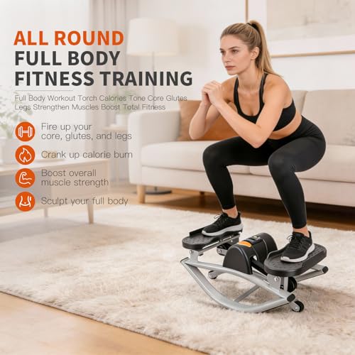 The Rocking Fitness Stepper for Exercise at Home Workout Steppers Side to Side Machine Step Rocker Lateral Rowing Leg Exer...