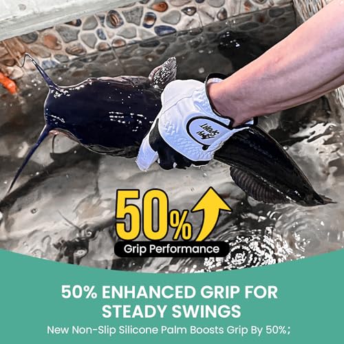 Amy Sport Upgraded Grip Golf Gloves Men Value 2 Pack for Left Right Handed Golfers, Anti Slip All Weather Comfortable Glov...