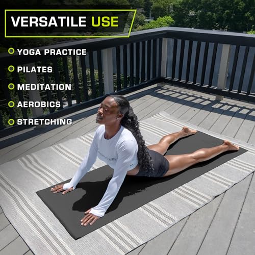 ProsourceFit Classic Yoga Mat 1/8” (3mm) Thick, Extra Long 72-Inch Lightweight Fitness Mat with Non-Slip Grip for Yoga, Pi...