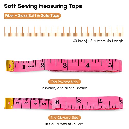 iBayam 2 Pack Tape Measure Measuring Tape for Body Fabric Sewing Tailor Cloth Knitting Vinyl Home Craft Measurements, 60-I...