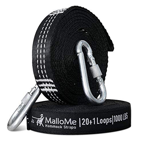 MalloMe XL Hammock Straps for Trees - Hammock Tree Straps Set 2000+ LBS Heavy Duty 40 Loops & 100% No Stretch Suspension S...