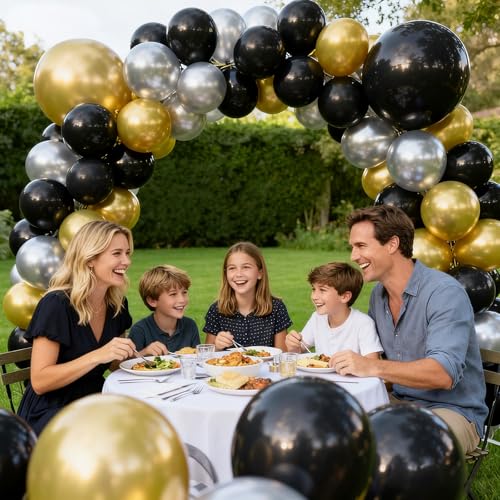 18 Inch Black Balloons 12 Pack Large Latex Party Balloons Round Helium Balloon for Halloween Birthday Party Anniversary Fe...