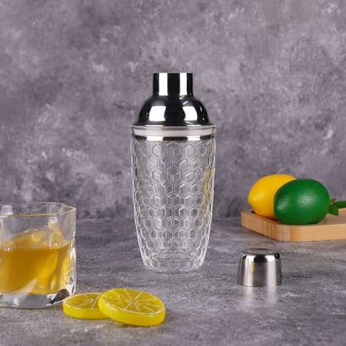JNWINOG Professional 14.37 oz Cocktail Shaker – Durable Stainless Steel Martini Mixer, Leak-Proof & Dishwasher Safe, Ergon...