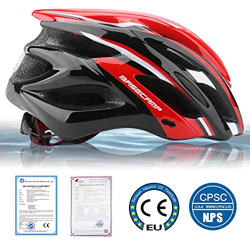 Basecamp Bike Helmet for Women Men with LED Safety Light Removable Sun Visor Lightweight Bicycle Helmet Adjustable Breatha...