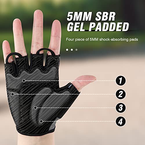 HTZPLOO Bike Gloves Cycling Gloves Biking Gloves for Men Women with Anti-Slip Shock-Absorbing Pad,Light Weight,Nice Fit,Ha...