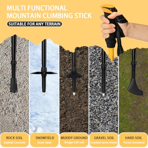 HUINING Foldable Hiking Poles Telescopic,Nordic Walking Poles Women and Men,Trekking Poles,Ultralight Trekking Poles Made ...