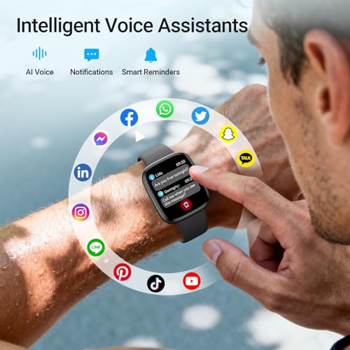 Fitpolo Smart Watch, 1.85" AMOLED Fitness Tracker with Bluetooth Call, Heart Rate/Sleep/SPO₂ Monitor, 100+ Sports Modes, 3...