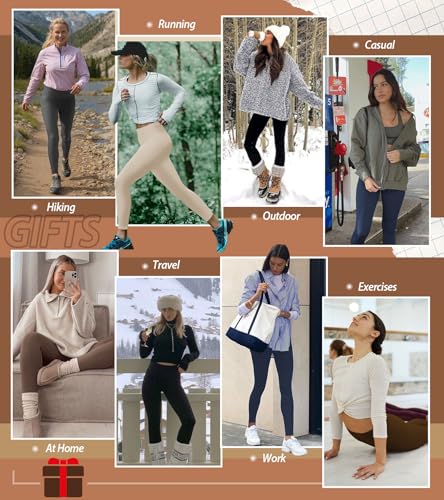 FULLSOFT 3 Pack Seamless Fleece Lined Leggings Women High Waisted Workout Winter Warm Thermal Yoga Pants