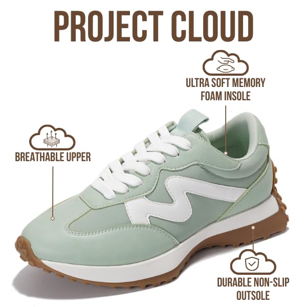 Project Cloud Trendy Fashion Sneakers for Women 2026 - Memory Foam and Non-Slip Comfortable Casual Ladies Shoes for Womens...
