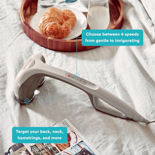Homedics Percussion Action Massager with Heat | Adjustable Intensity, Dual Pivoting Heads | 2 Sets Interchangeable Nodes, ...