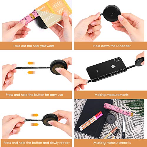 iBayam 2 Pack Tape Measure Measuring Tape for Body Fabric Sewing Tailor Cloth Knitting Vinyl Home Craft Measurements, 60-I...