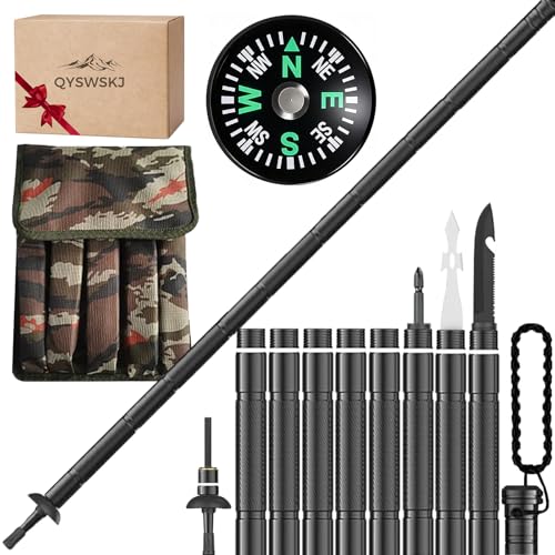 Tactical Hiking Stick, Tactical Walking Stick, Trekking Poles, Hiking Poles, Suitable for Camping, Outdoor Survival Gear, ...