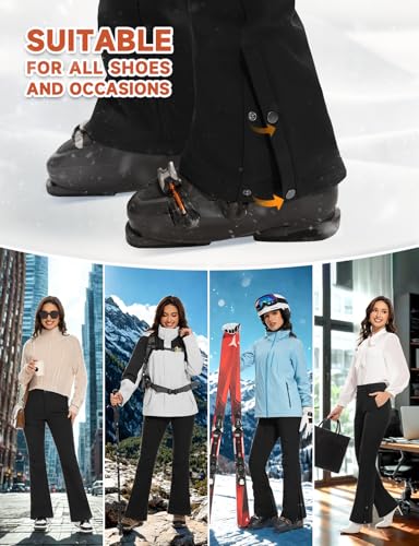 Hiauspor Womens-Snow-Ski-Pants-Fleece-Lined-Water-Resistant Insulated Thermal Flare Warm for Snowboard Winter Hiking