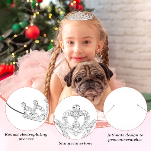 Tobeelec 24 Pcs Crystal Tiara Crown, Tiaras Bulk for Girls Rhinestone Princess Crown, Silver Crystal Tiara for Girls, Wome...