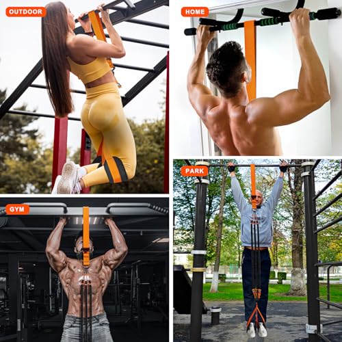 HPYGN Two Foots Pull Up Assistance Bands, Heavy Duty Resistance Band for Pull Up Bar, Adjustable Weight/Size with Fabric F...