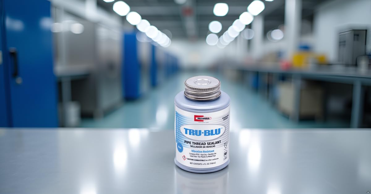 RectorSeal Tru-Blu 31631 Pipe Thread Sealant, Fast-Dry, PTFE Enriched, Plumbing, Designed for high Vibration environments and Thermal Expansion/Contraction, 1/4 Pint