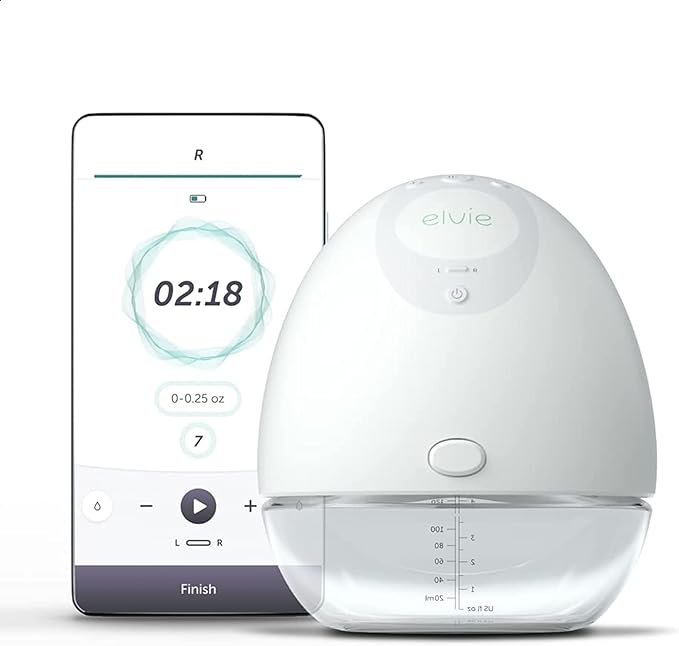 Elvie - Single, Wearable Breast Pump w/App - The Smallest & Quietest - Portable - Hands Free & Discreet - Automated w/Four...