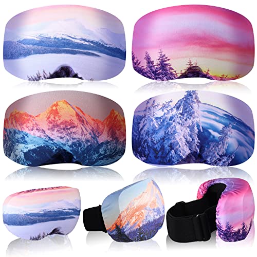 Civaner 4 Pieces Ski Snowboard Goggle Cover Sleeve Goggle Cover Microfiber Protective Lens Scratch Dust Protection for Travel