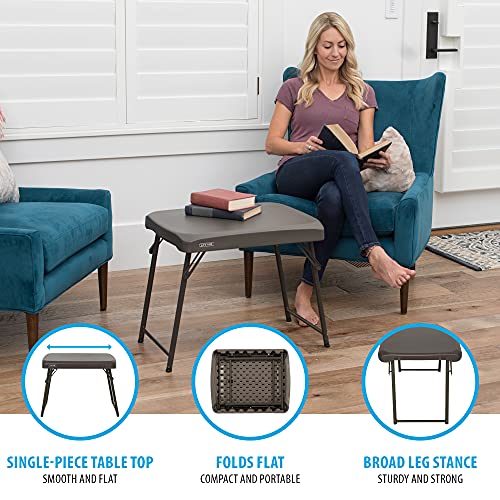 LIFETIME 280488 Compact Folding Low Side Table for Camping, Brown