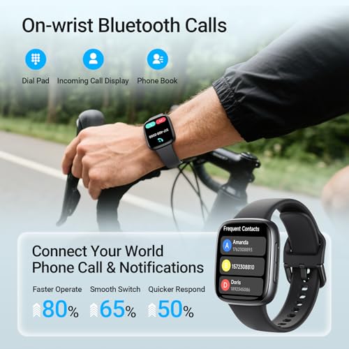 Fitpolo Smart Watch, 1.85" AMOLED Fitness Tracker with Bluetooth Call, Heart Rate/Sleep/SPO₂ Monitor, 100+ Sports Modes, 3...