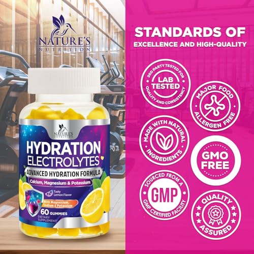 Hydration Electrolyte Gummies - Daily Liquid Replenisher Gummy - Electrolyte Multiplier with Minerals, Potassium & Real Sa...