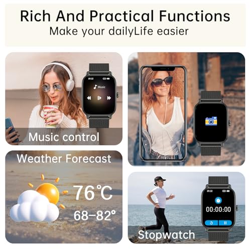 Smart Watch for Men Women Fitness: Running Make Answer Call Digital Mens Watches Waterproof Smartwatch for Android Phone i...
