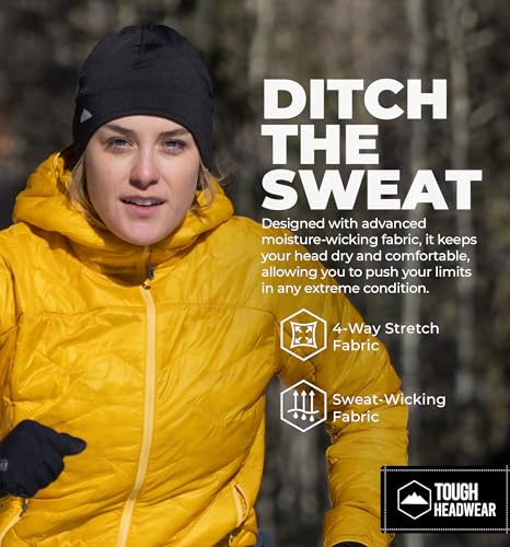 Tough Headwear Thermal Skull Cap - Moisture-Wicking Helmet Liner Beanie - Outdoor Running Gear Men & Women - Cycling Apparel