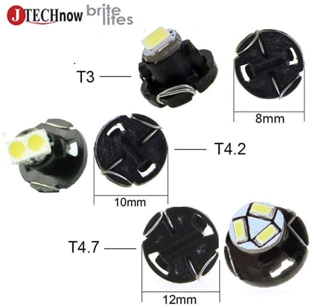 brit high-standards T4/T4.2 Neo Wedge 2 SMD LED Bulbs for Car Dashboard - White