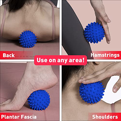 2PCS Spiky Hard Massage Balls with Manual Massage Ball, Roller Back Massager Great for Relax, Deep Tissue Massage Tool to ...
