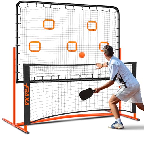 Fraxa Pickleball Rebounder Training Equipment - Pickleball Net for Solo Practice Drives Dinks Volley Accuracy - Portable f...