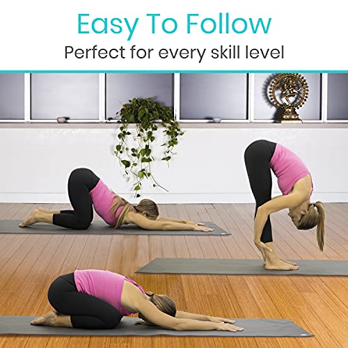 Vive Yoga Poster - Poses for Beginners and Experts - Mat Exercise Home Gym Workout Accessories Set- Double Sided Laminated...