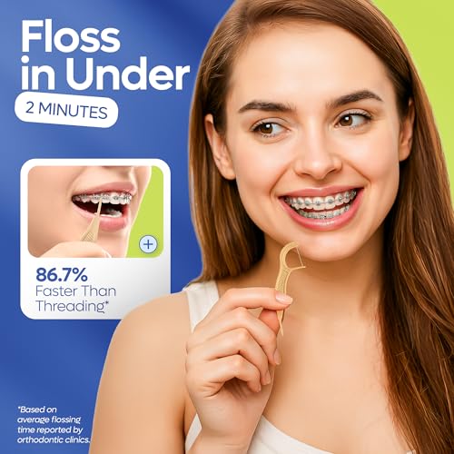 SmartLifeco Flossers for Braces - Eco-Friendly Orthodontic Floss Picks for Adults & Kids | Straw Wheat Blend | Superior An...