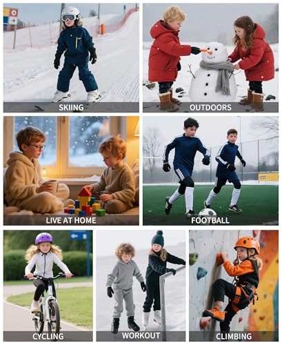 beautyin Thermal Underwear for Kids Athletic Thermals Top and Bottom Set Boys Girls Long Johns Set Winter Base Layer