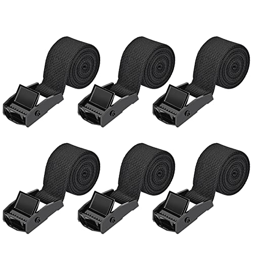 Kshineni Tie Down Straps 6 Pcs Lashing Ratchet Strap 1" x 3.3' Adjustable Heavy Duty Cam Buckle Cinch Straps for Cargo, Tr...