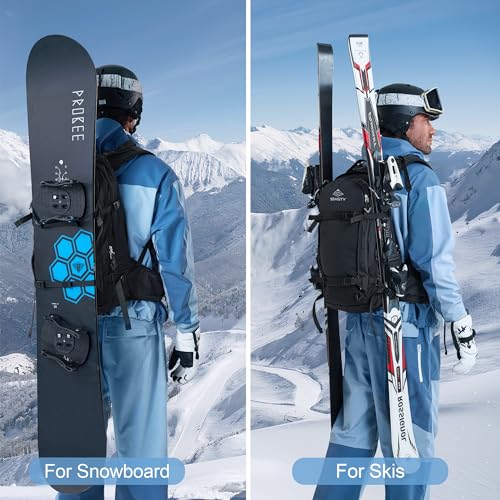 Semsty Ski and Snowboard Hydration Backpack - Cold-Weather Winter - 2L Water Reservoir and Insulated Harness
