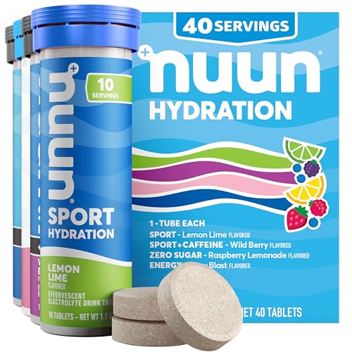 Nuun Hydration Electrolyte Tablets - Sodium, Potassium, Chloride, Calcium, Magnesium, 1g & 0g Sugar Drink Mix | Vegan, Glu...