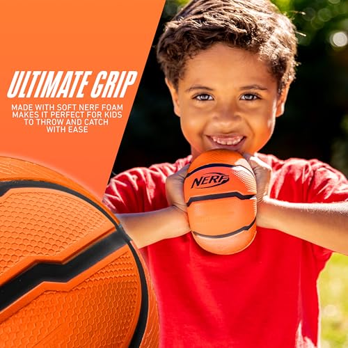 Nerf Mini Foam Basketballs - Indoor + Outdoor Foam Balls - 5" Inch Basketballs for Mini + Over The Door Hoops - 2 Balls In...