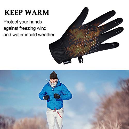 EastKing Lightweight Winter Gloves for Men Women, Warm Water Resistant Touch Screen Gloves for Walking,Riding,Cycling,Runn...