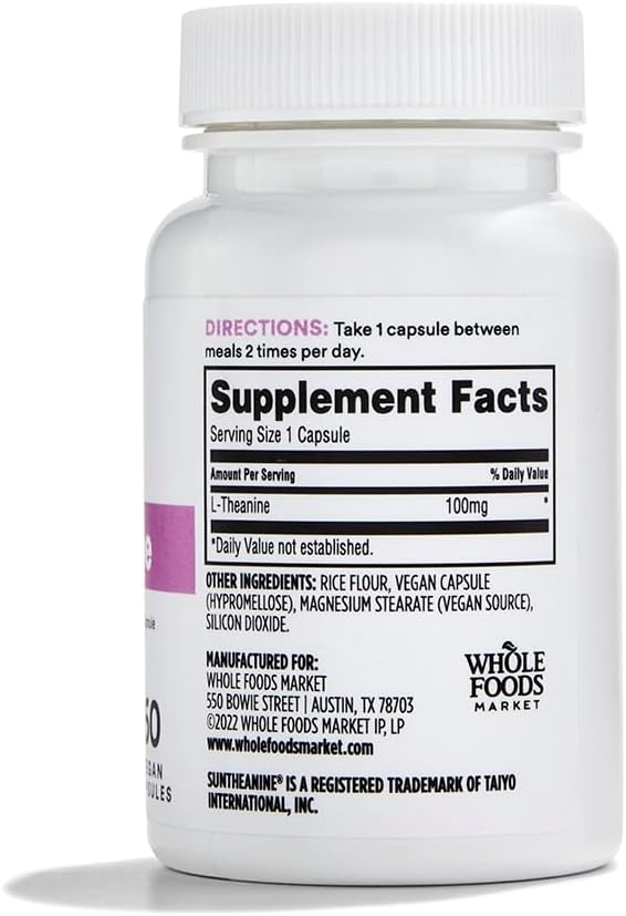 Whole Foods Market, L-Theanine 100mg, 60 ct (Pack of 2)
