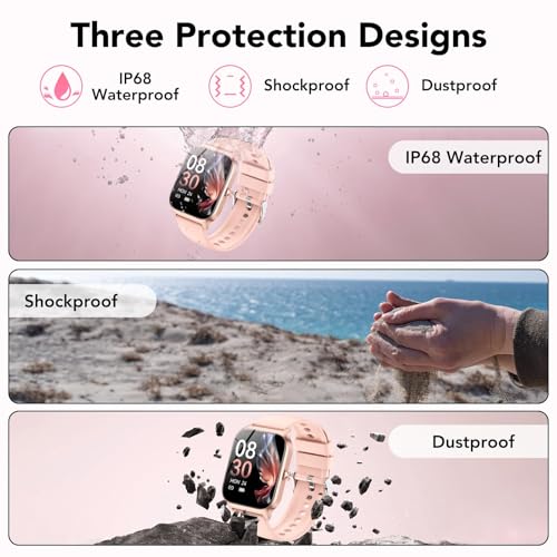 Smart Watch for Men Women, 1.85" HD Fitness Tracker with Bluetooth Calls/AI Voice Control, IP68 Waterproof, 115+Sports Mod...