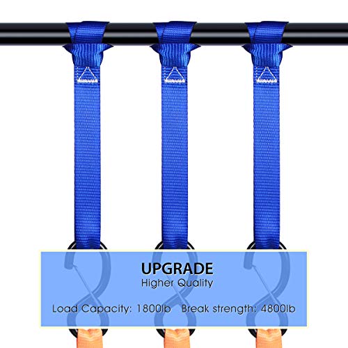 JCHL Soft Loop Tie Down Straps (8 Pack) 1800Lbs Load Capacity, 4800Lbs Breaking Strength Heavy Duty Tie Down Loops for Sec...