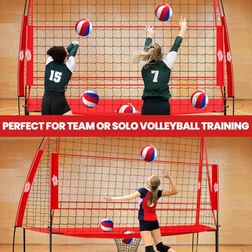 Volleyball Training Equipment,Height Adjustable Volley Ball Practice Net Station for Serving, Spiking, Hitting Practice,Ea...