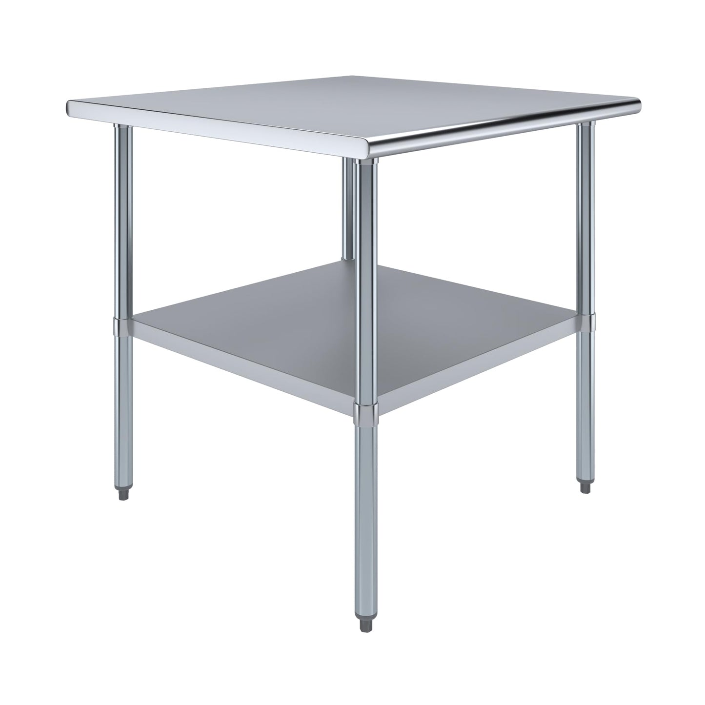 AmGood 36 in. x 36 in. Stainless Steel Work Table | Metal Kitchen Food Prep Table | NSF