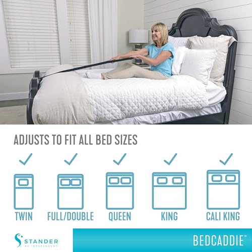 Stander BedCaddie, Pull-Up Assist Bed-Ladder with Non-Slip Handles for Adults, Seniors, and Elderly, Adjustable Length Be...
