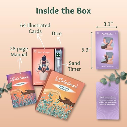 Solalma Massage Game for Couples with Fun Surprise Cards | Intimacy Card Game for Mindful Date Night Ideas to Reconnect wi...