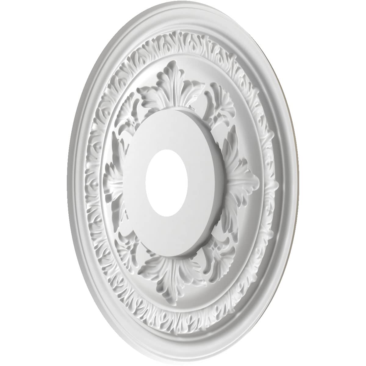 Ekena Millwork Cmp19Babcr Baltimore Thermoformed Pvc Ceiling Medallion (Fits Canopies Up To 7 3/4), 19Od X 3 1/2Id X 1P, Bright