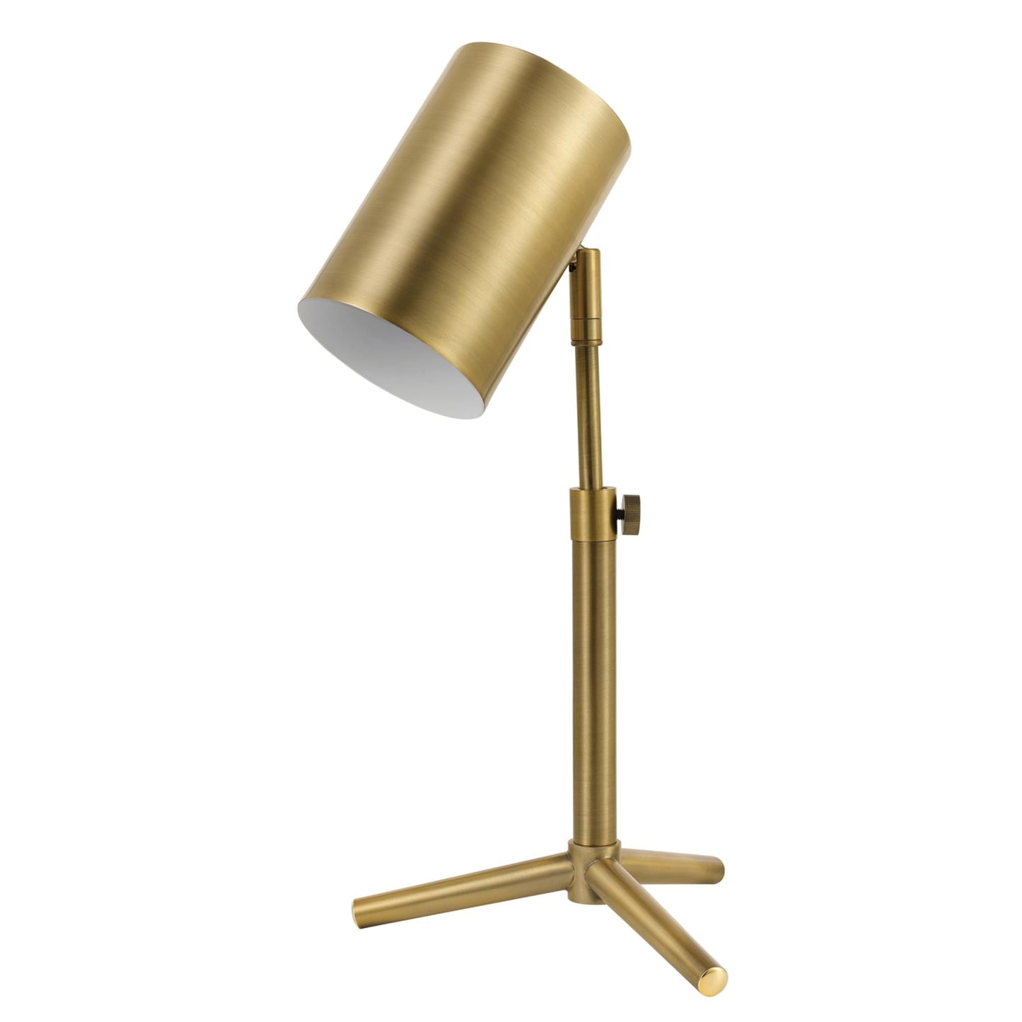 Globe Electric Pratt 18 Desk Lamp, Matte Brass, Adjustable Height, Model 52097, Metal Construction