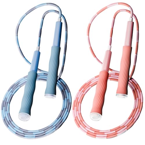 POCFOINY 2 Pack Beaded Jump Rope for Kids, Upgraded Segmented Jumping Rope for Workout, Adjustable Skipping Rope Speed Rop...