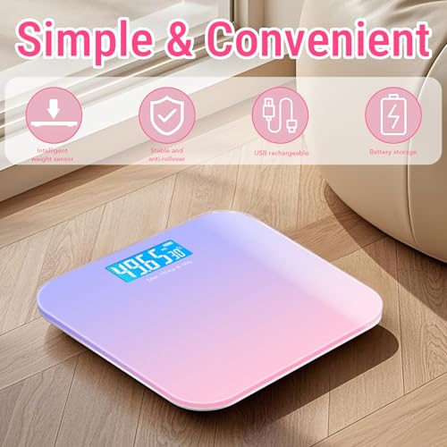Weight Scales Bathroom, Smart Scale for Body Weight Accurate Measurement, Tempered Glass Digital Bathroom Scale, Weight Sc...