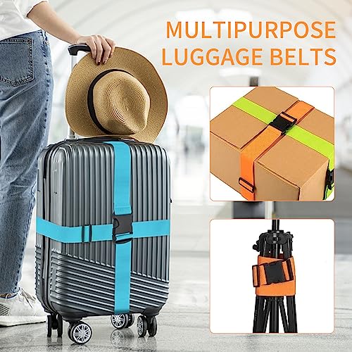 BILIONE 4 Pack Luggage Straps 79" Long Belts Keep Suitcase Secure While Traveling, TSA Approved Add a Bag Premium Accessor...
